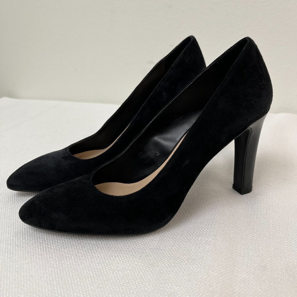 Franco Sarto Black Tawny Suede Pump Heel Women's Size 7 - Picture 2 of 15